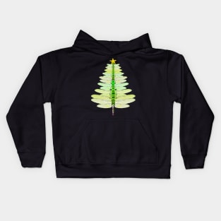 Merry Christmas Insect Lover Xmas Dragonfly Christmas Tree Kids Hoodie